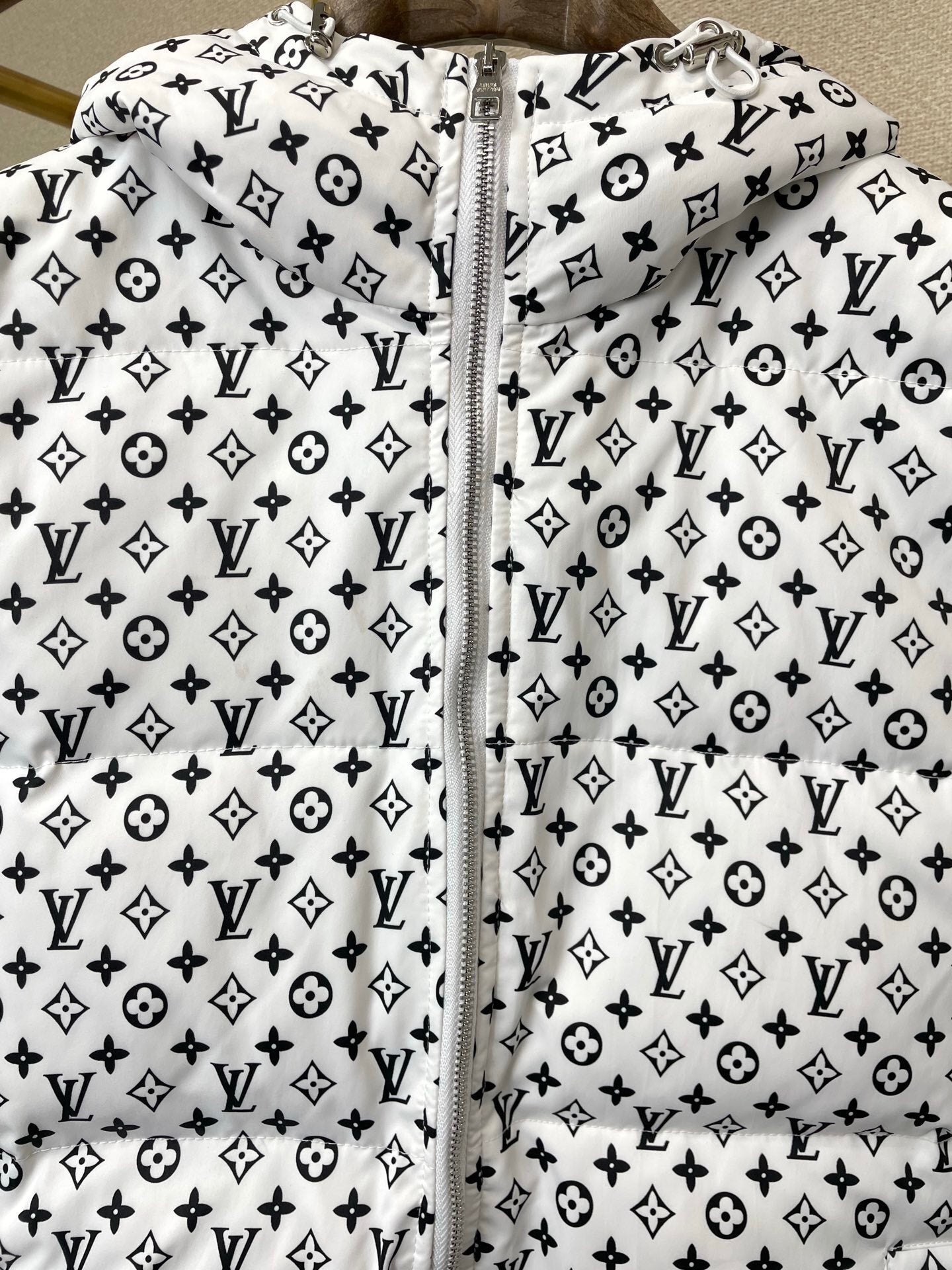 ALL-OVER MONOGRAM PADDED ZIP HOODIE