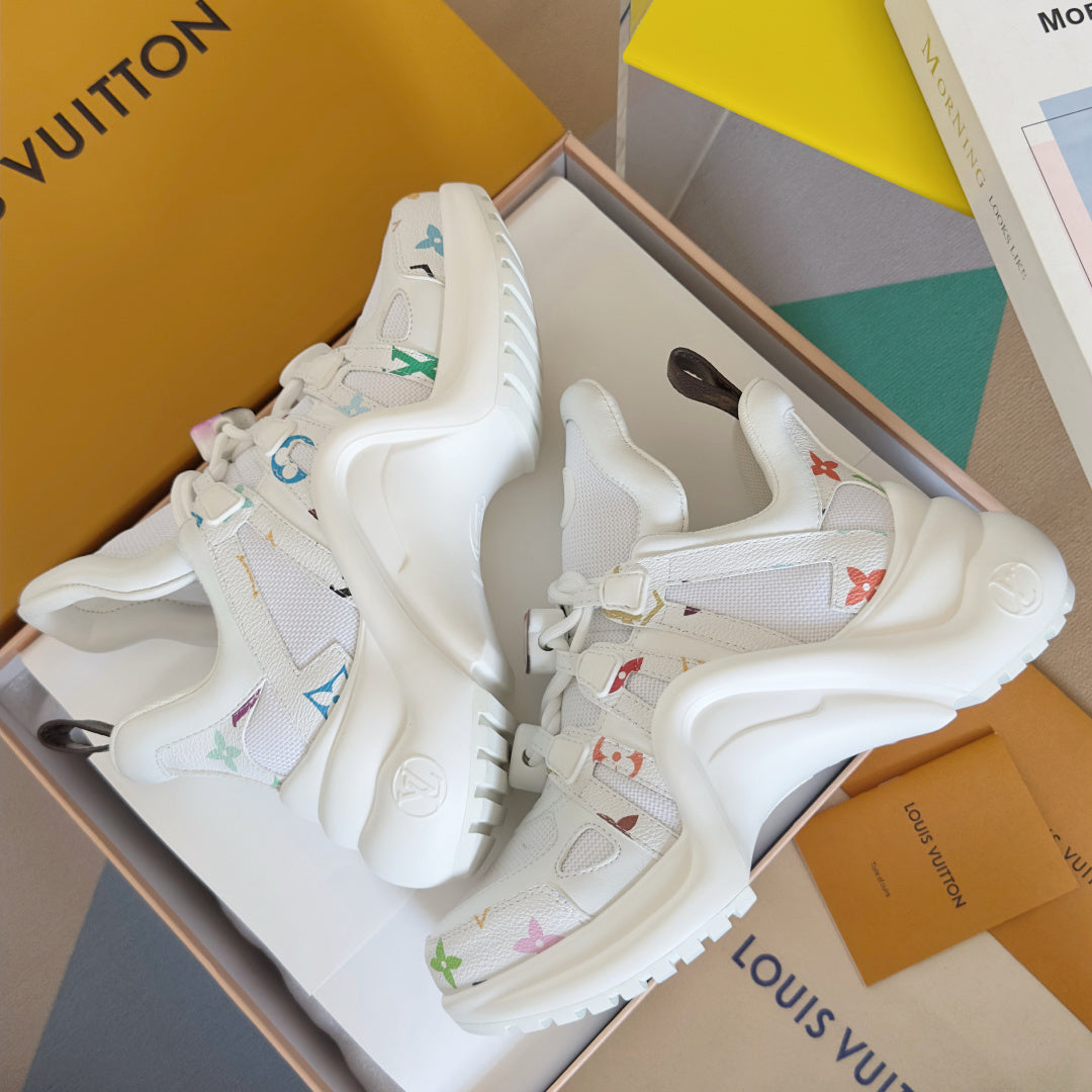 WHITE MULTICOLOR CHUNKY SNEAKERS