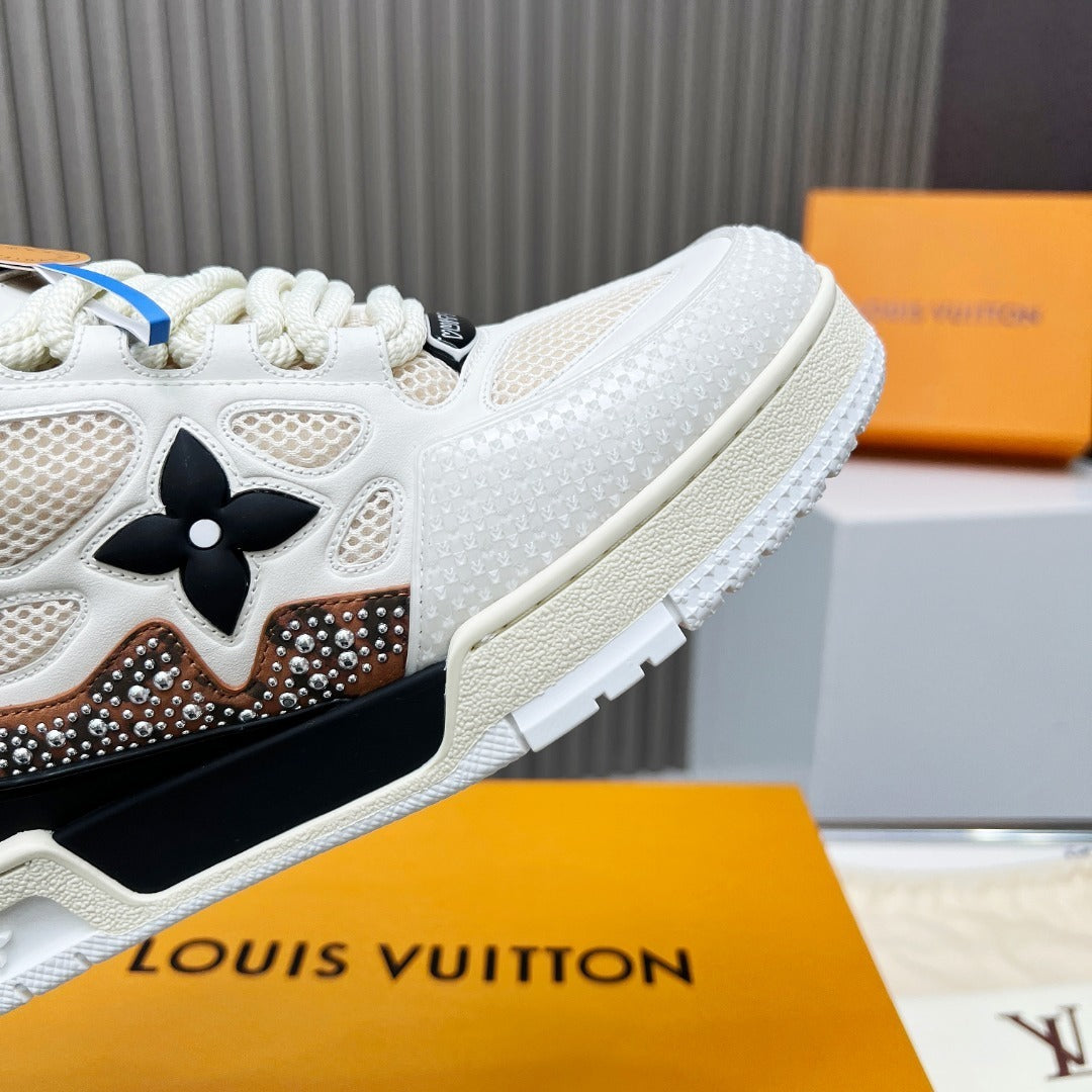 WHITE MESH PLATFORM SNEAKERS WITH LOGO DETAILS