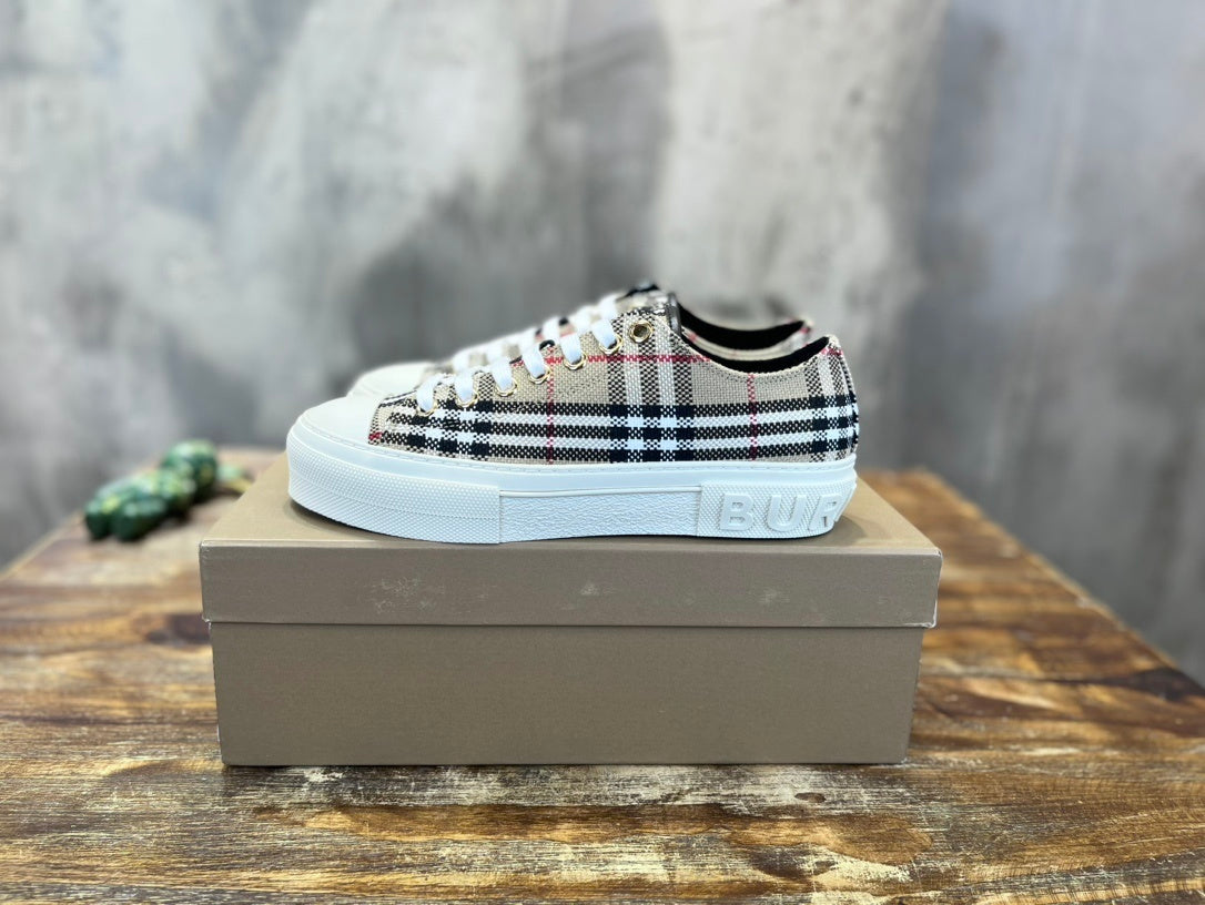 CHECK PRINT PLATFORM LOW-TOP SNEAKERS