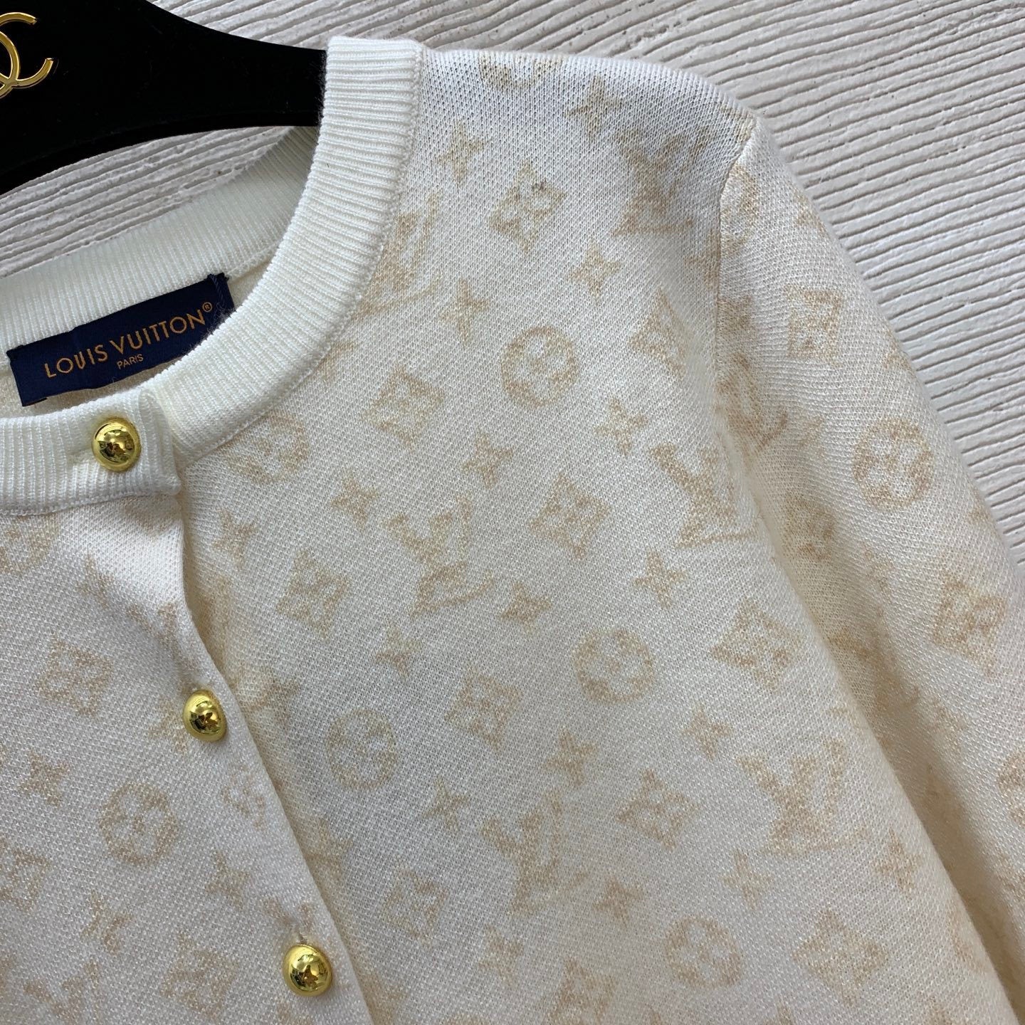 MONOGRAM KNIT BUTTON CARDIGAN