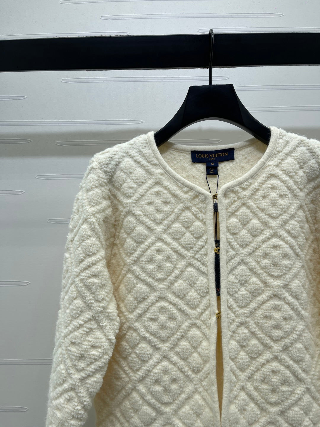 TEXTURED QUILTED KNIT CARDIGAN