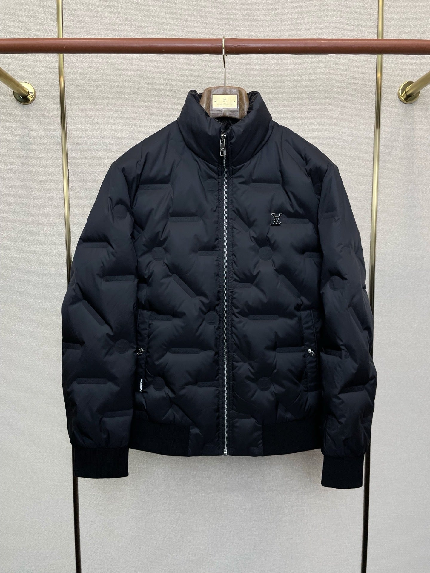 QUILTED PUFFER JACKET WITH STAND COLLAR