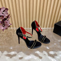 MINIMALIST ANKLE STRAP STILETTO SANDALS – BLACK & GOLD EDITION