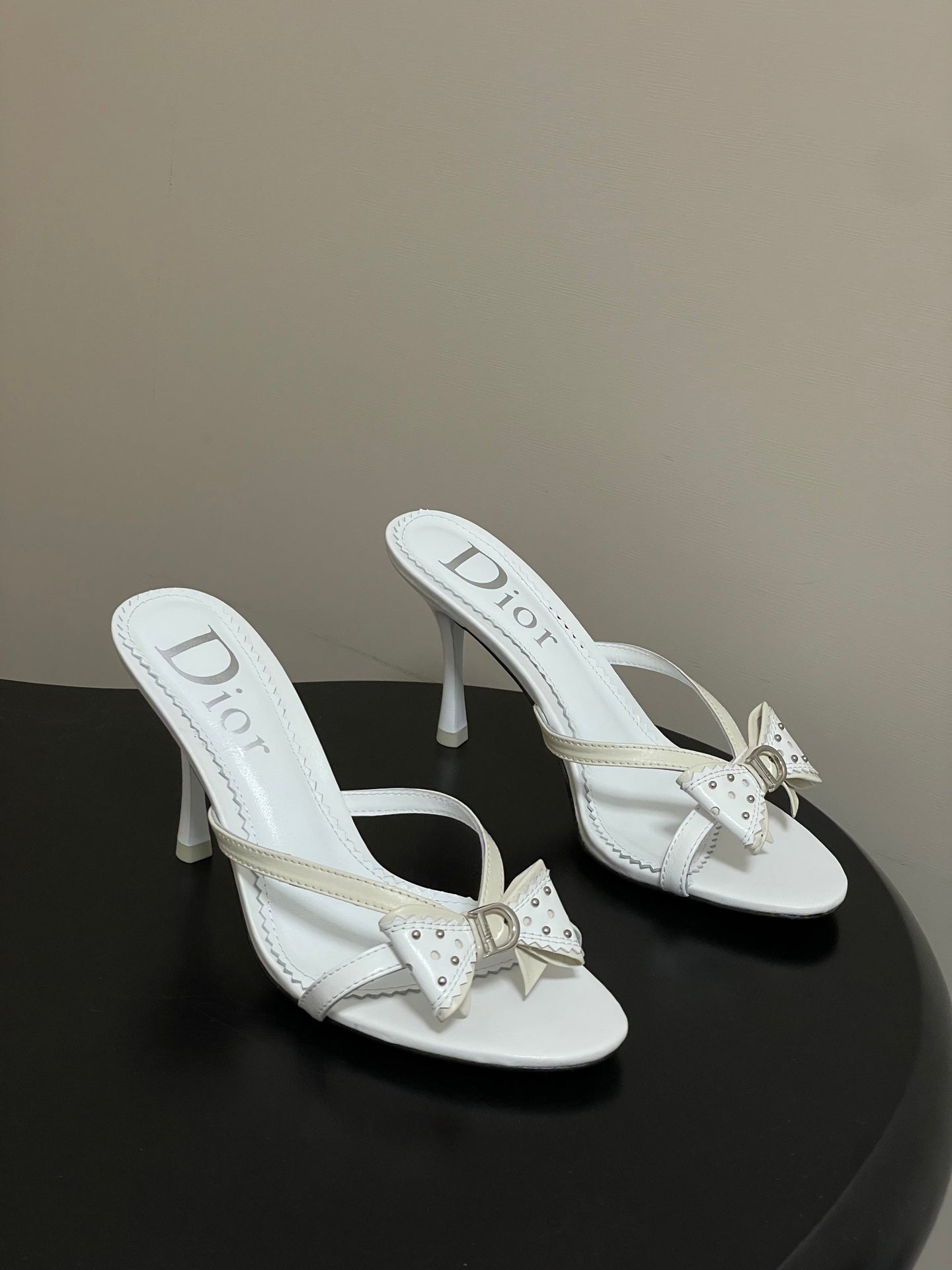 IVORY BOW DETAIL STRAP STILETTO SANDALS