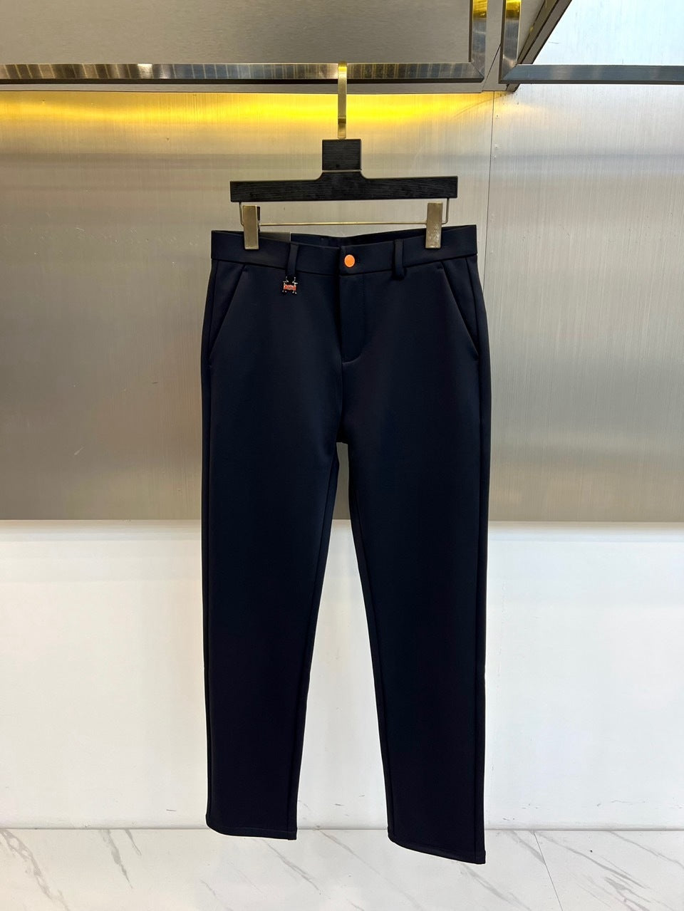 SLIM FIT BLACK TAILORED TROUSERS