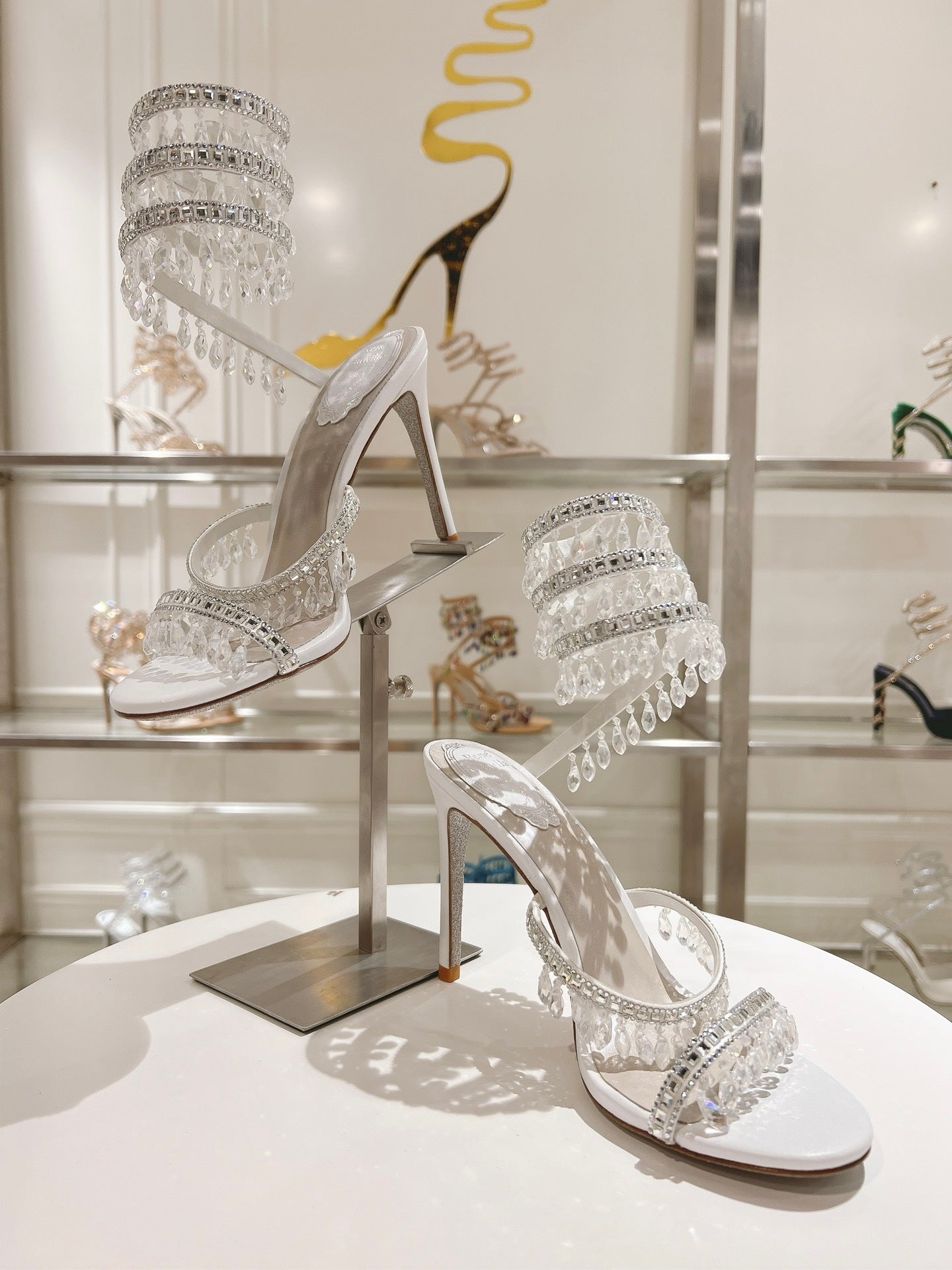 CRYSTAL CASCADE HEELS