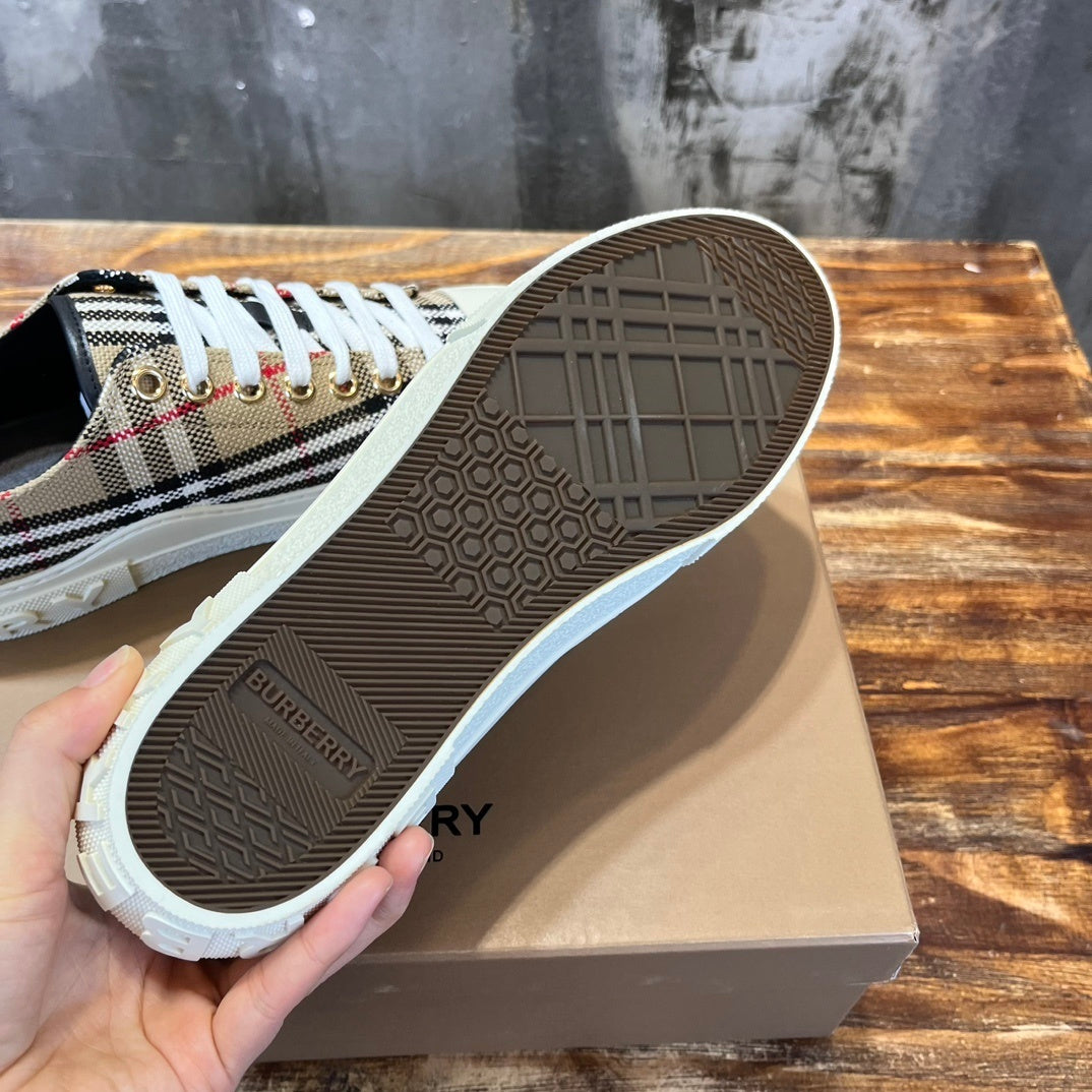 CHECK PRINT PLATFORM LOW-TOP SNEAKERS
