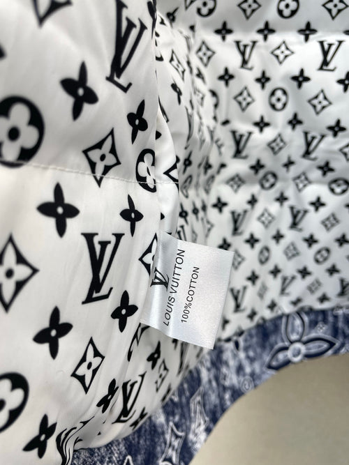 ALL-OVER JACQUARD ZIP-UP DENIM JACKET