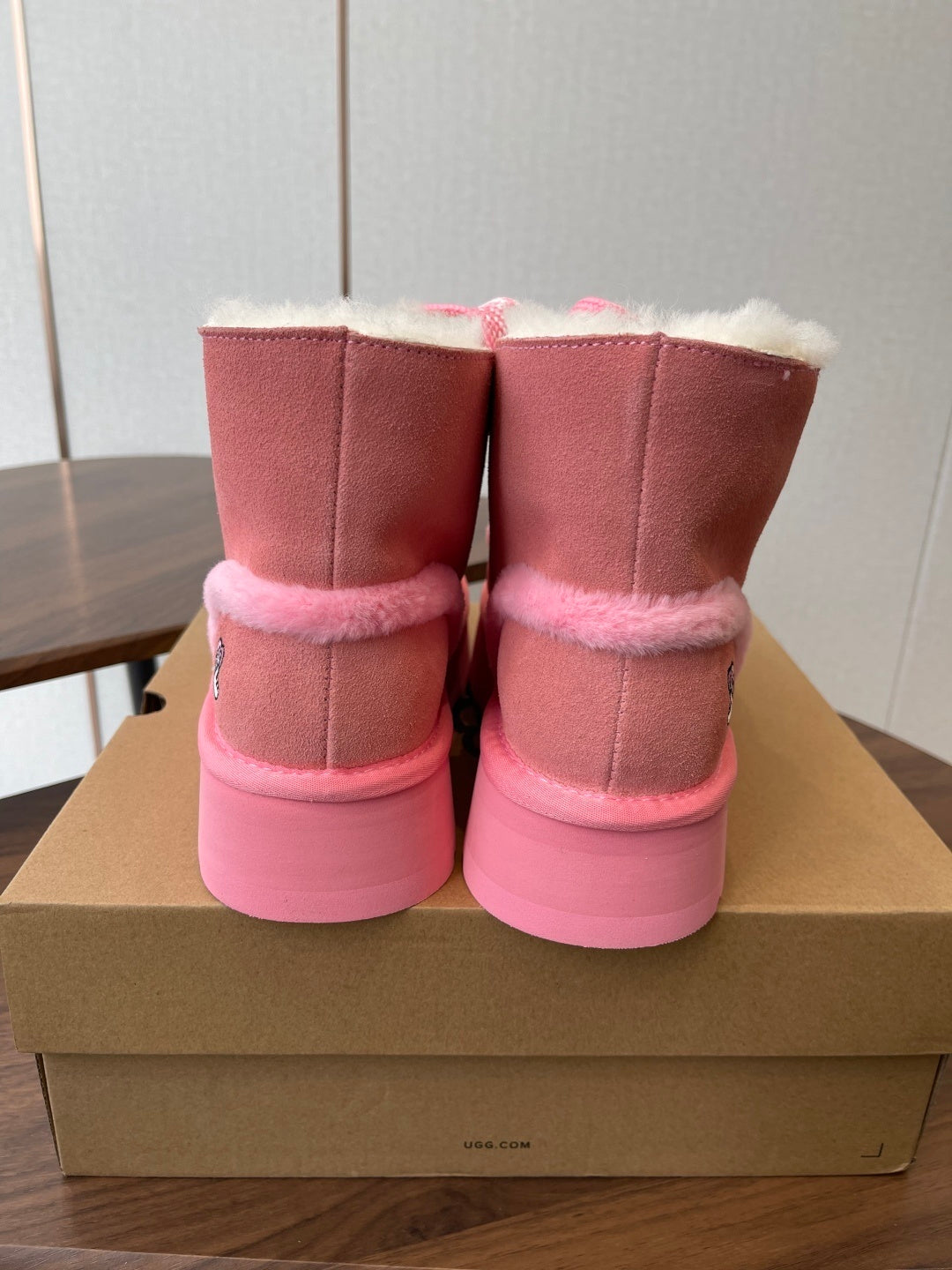 COZY PLATFORM ANKLE BOOTS – PINK