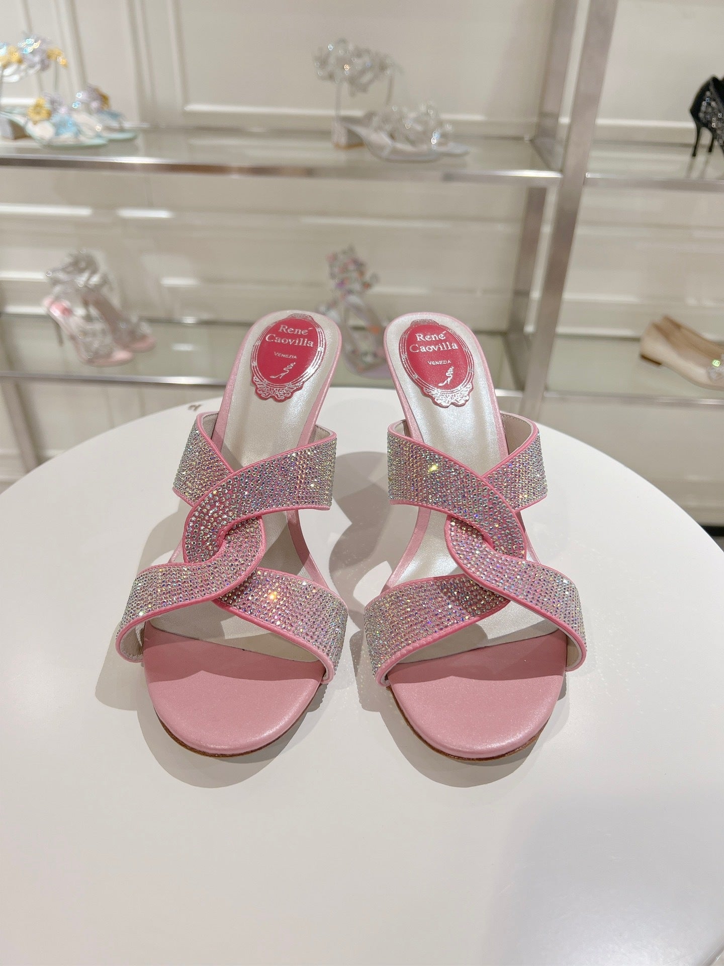 BLUSH CRYSTAL MULES