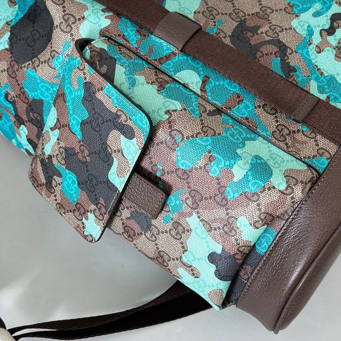 CAMOUFLAGE CANVAS BACKPACK – BLUE/TEAL