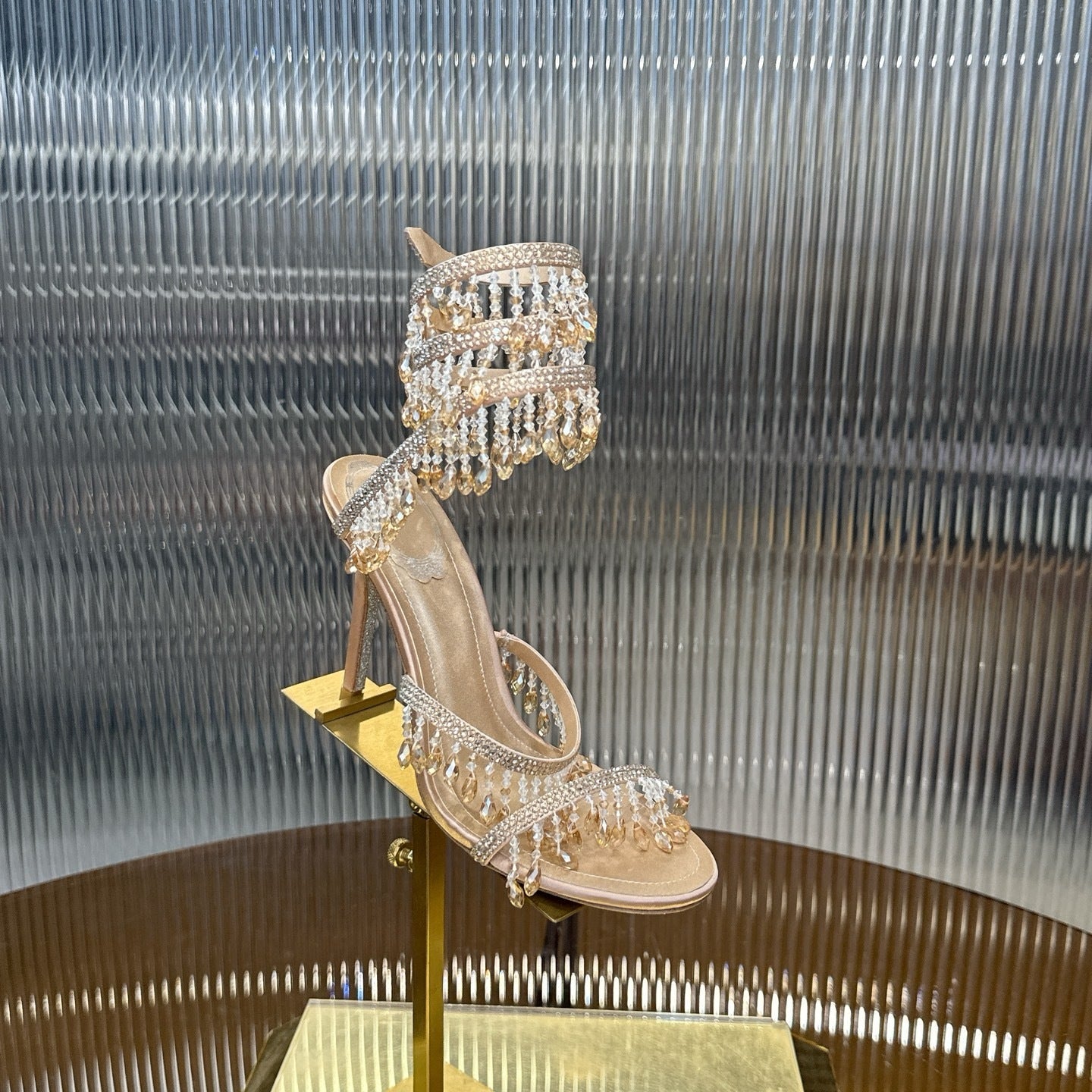 CHAMPAGNE CASCADE HEELS