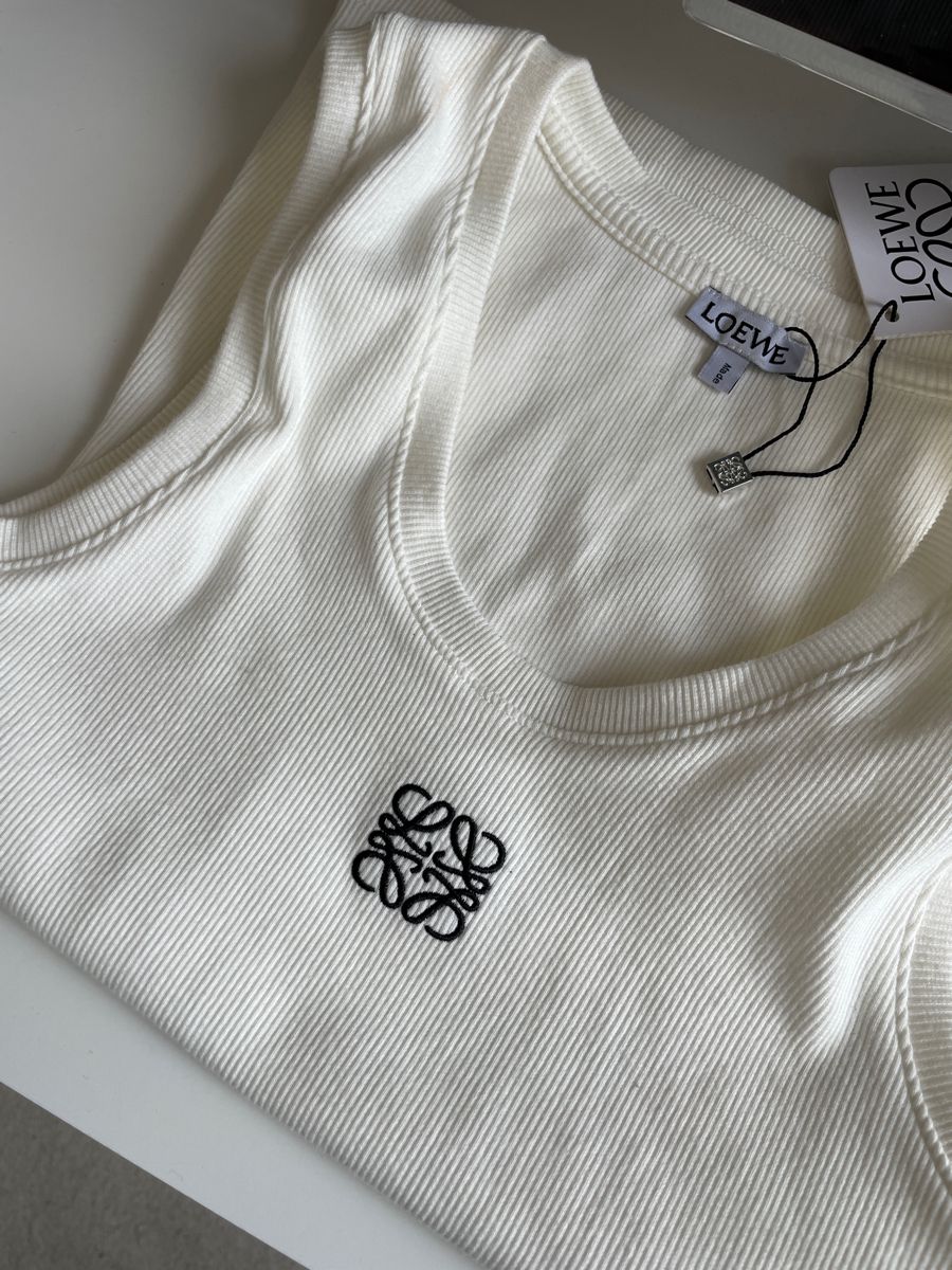 ANAGRAM EMBROIDERED RIBBED TANK TOP