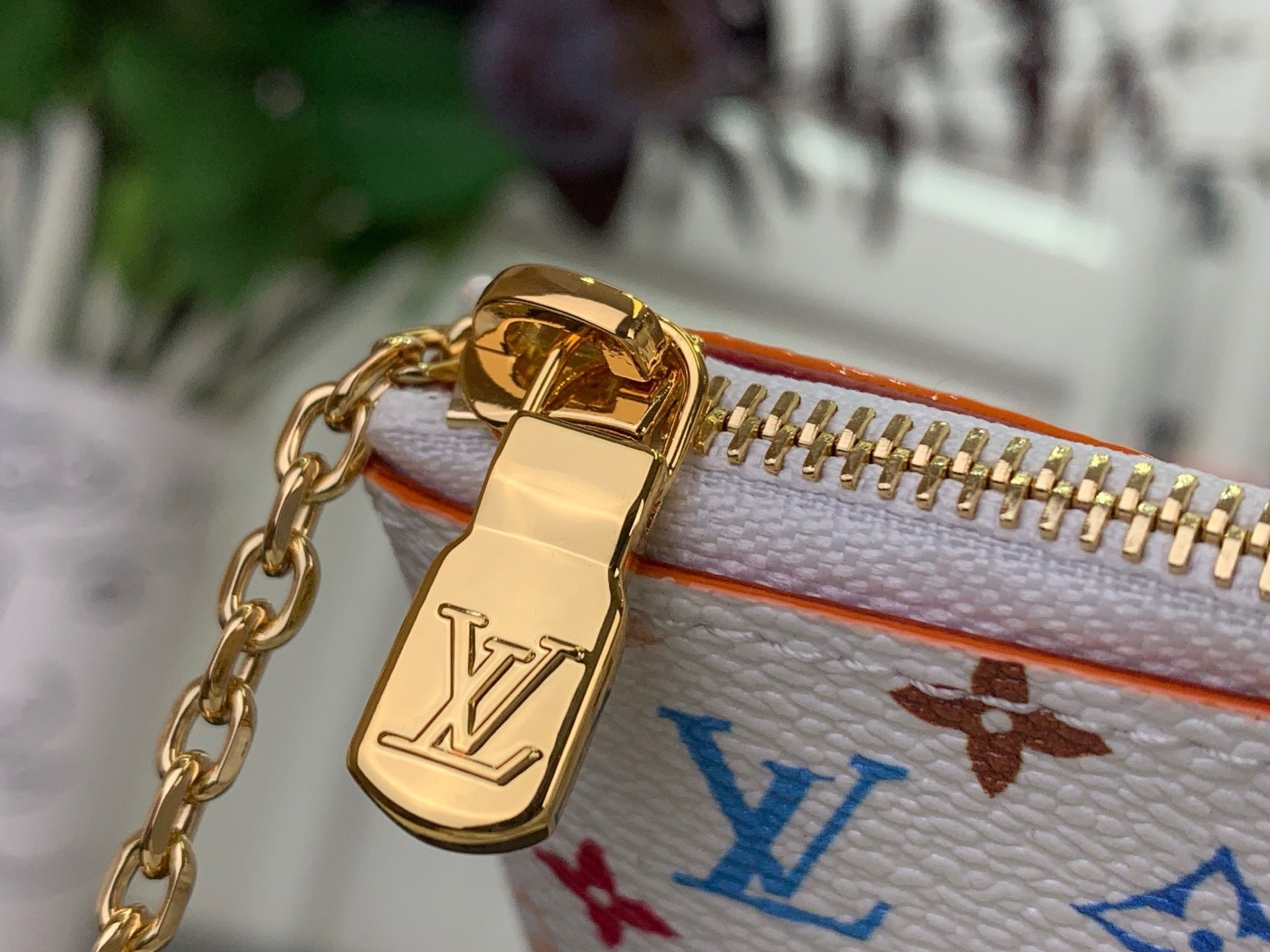 MULTICOLOR MONOGRAM MINI ZIP POUCH