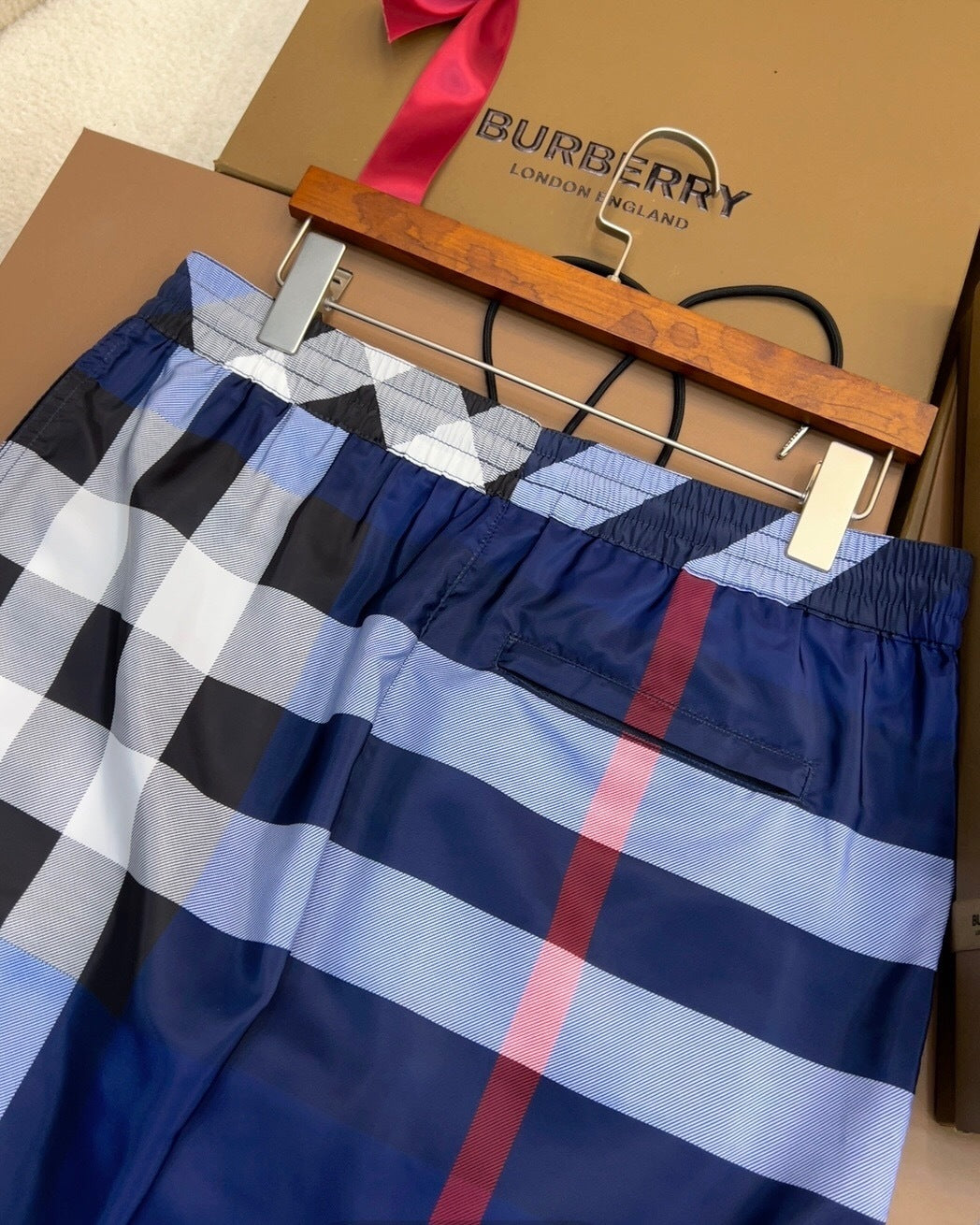 CHECK PRINT SWIM SHORTS – NAVY EDITION