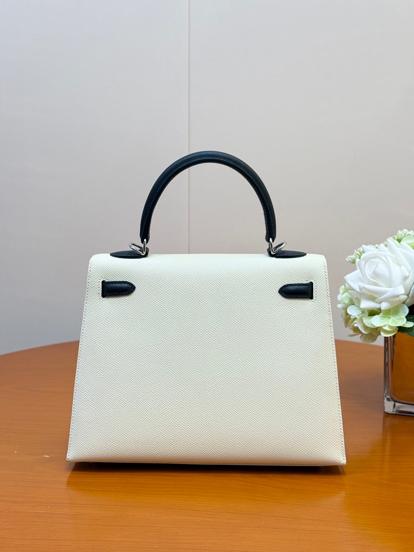 IVORY & BLACK STRUCTURED ELEGANCE BAG