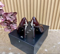 PATENT POINTED-TOE STILETTO PUMPS – DEEP BURGUNDY EDITION