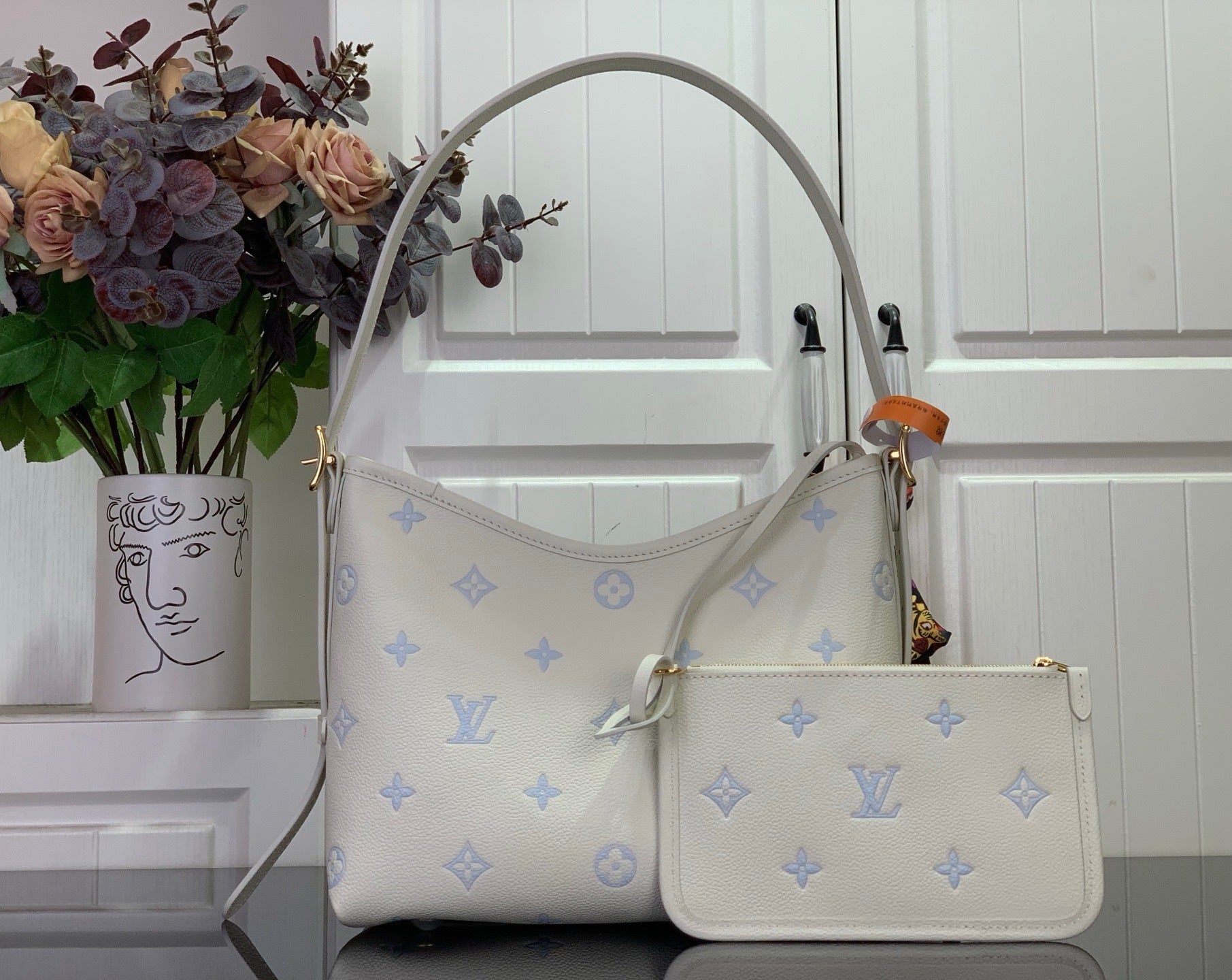 SOFT SHOULDER BAG WITH MATCHING POUCH