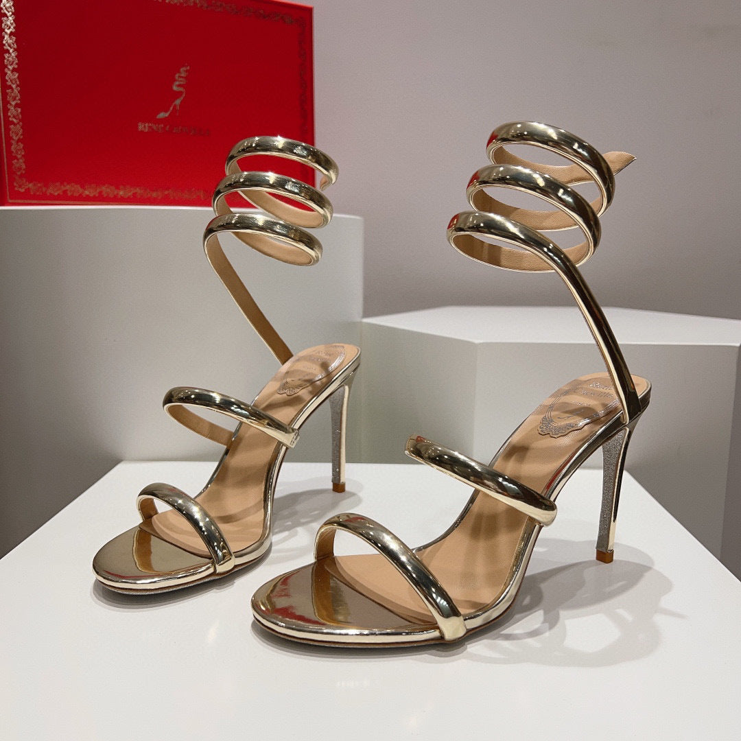 GOLD CHROME HEELS