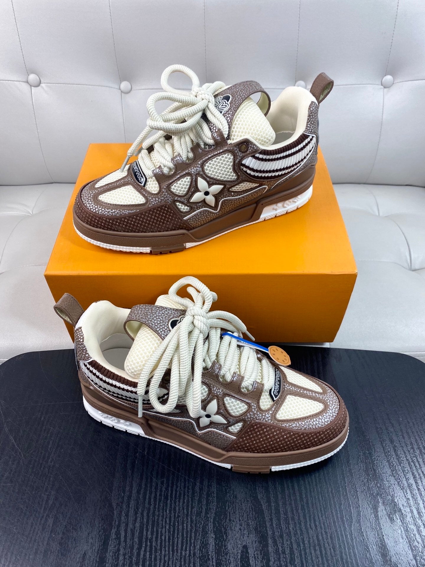 BROWN & CREAM CHUNKY SNEAKERS