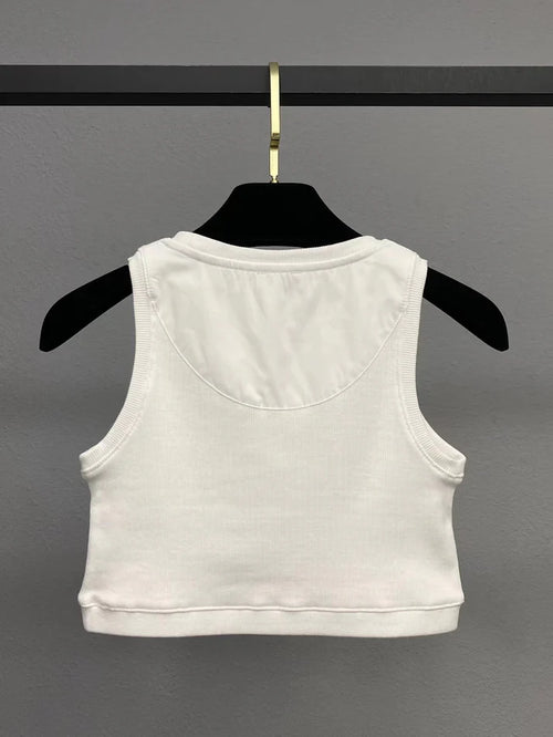 ANAGRAM LOGO CROPPED RIBBED TANK TOP