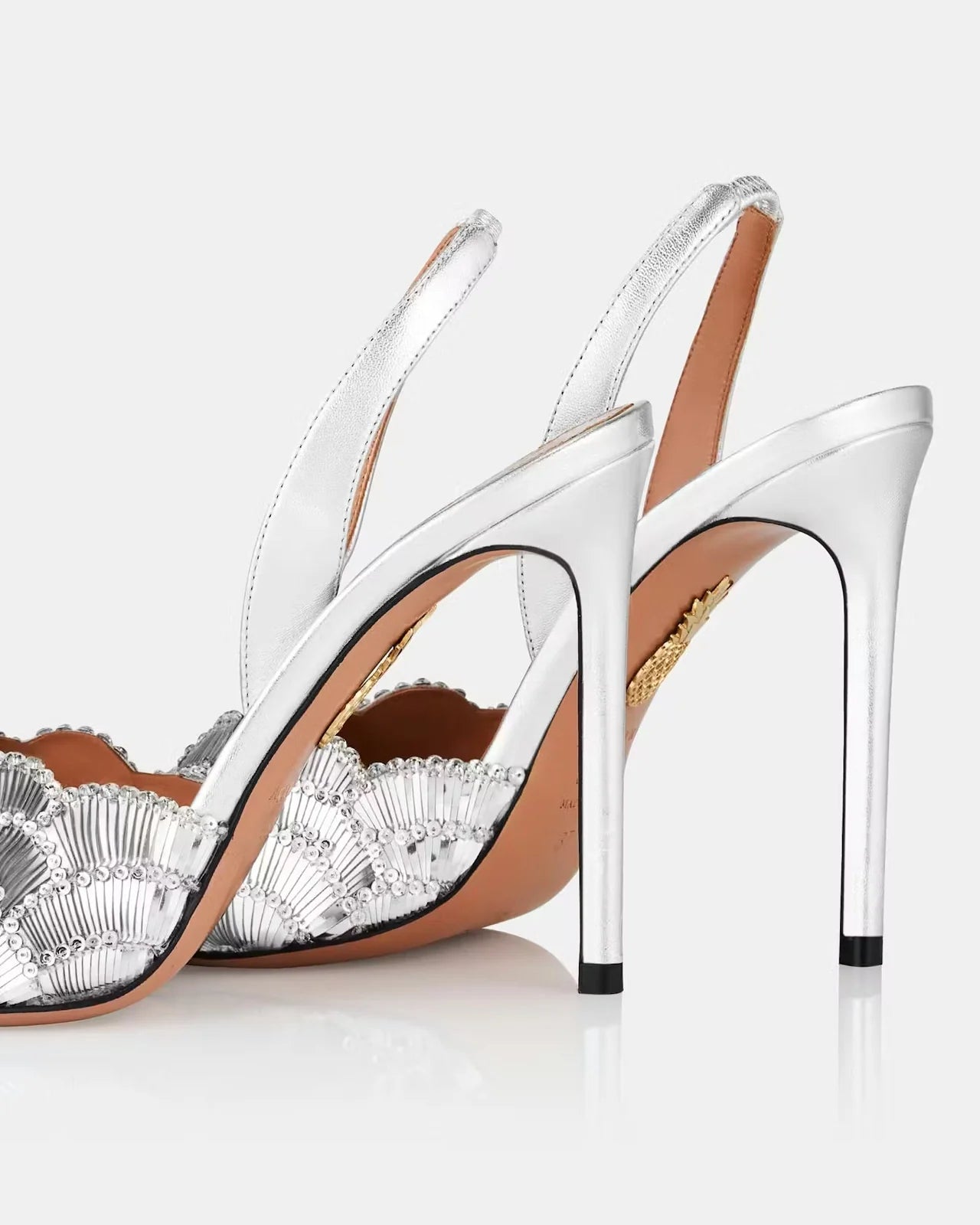 SILVER STRAP HEELS