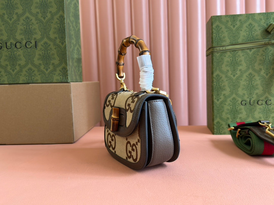 BAMBOO HANDLE MINI MONOGRAM CROSSBODY BAG