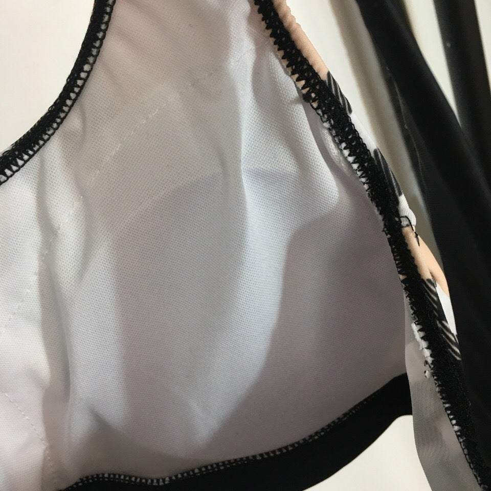 CHECK PRINT SPORT BAND BIKINI SET