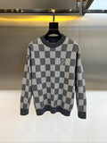 CHECKERED JACQUARD KNIT SWEATER