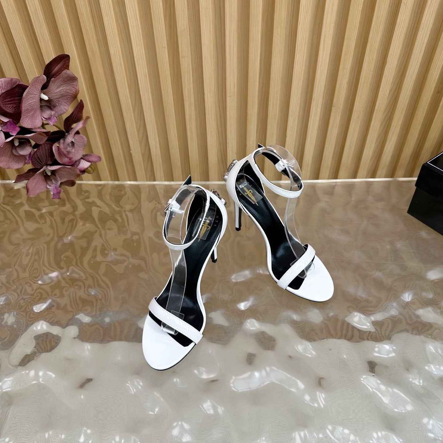 PATENT WHITE STILETTO SANDALS – ELEGANT MINIMALIST EDITION