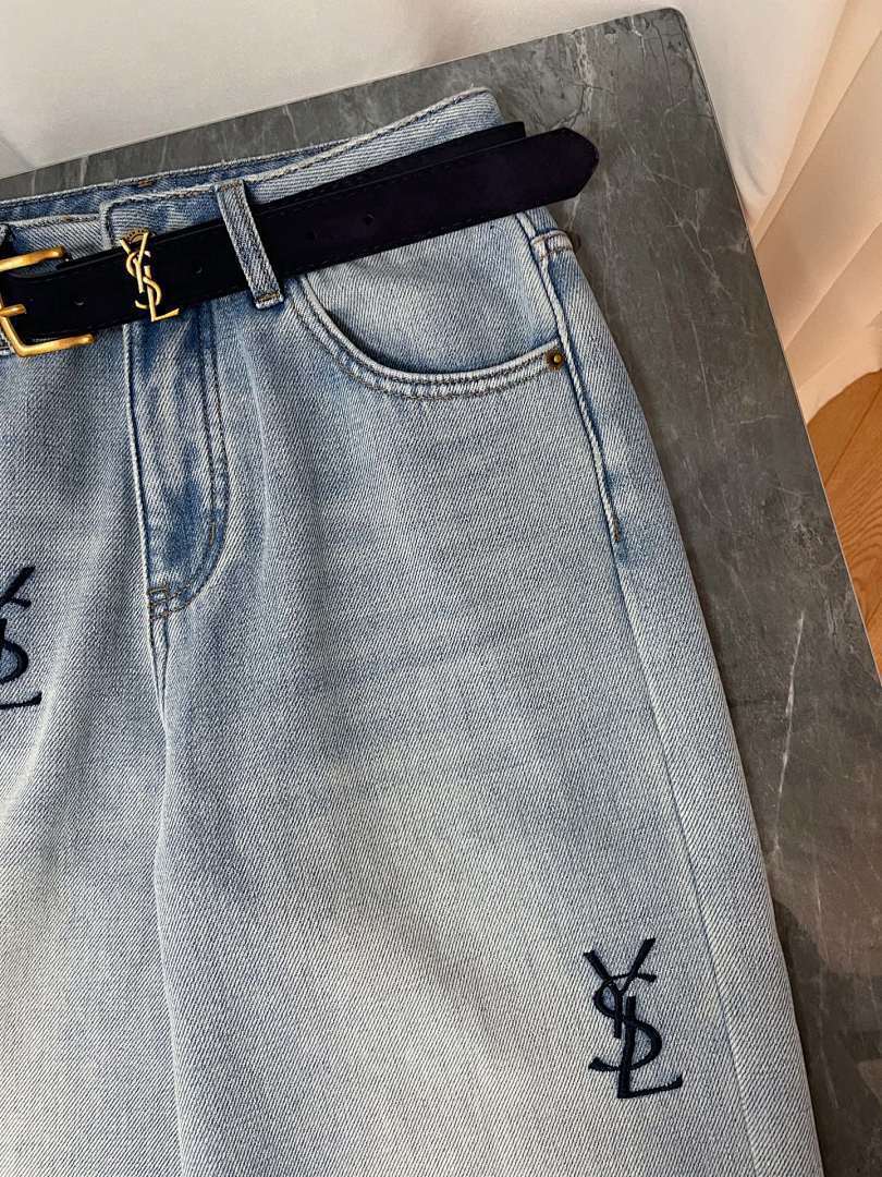 HIGH-WAIST LOGO WIDE-LEG JEANS