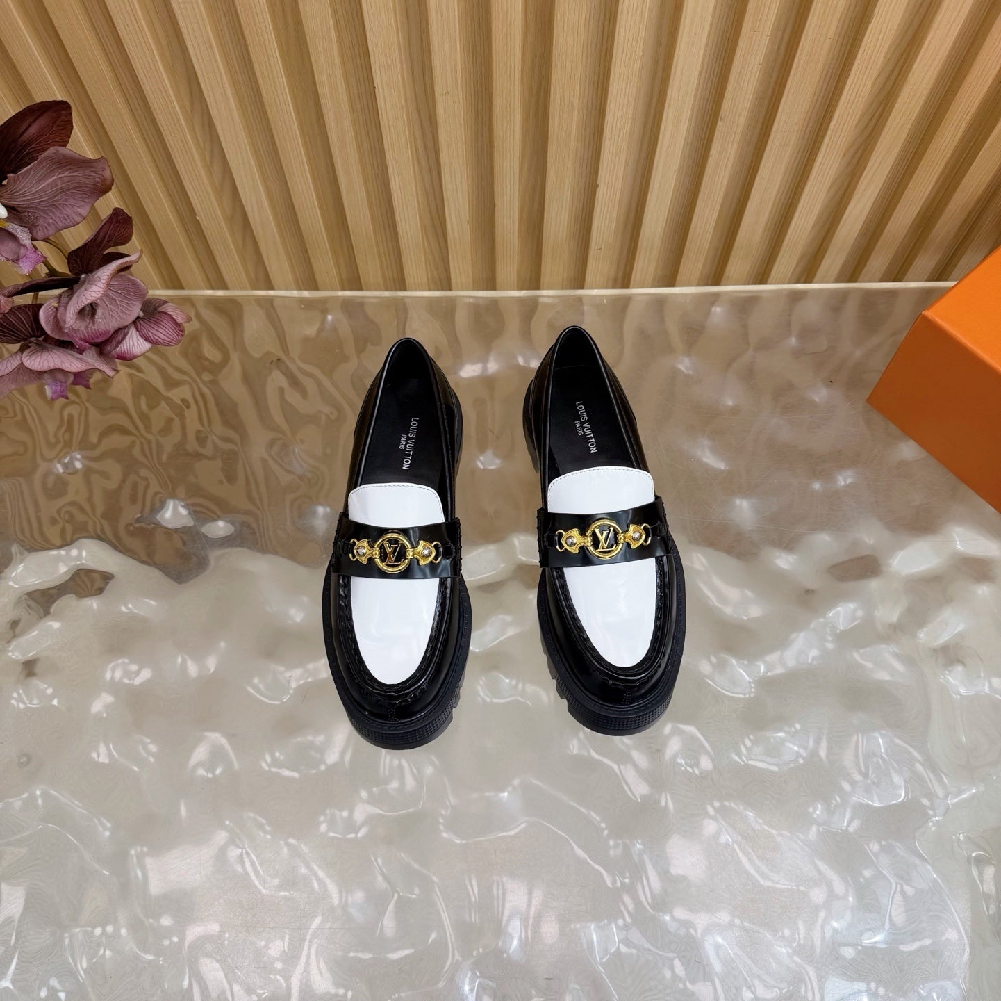 BLACK & WHITE CHUNKY SOLE DESIGNER LOAFERS