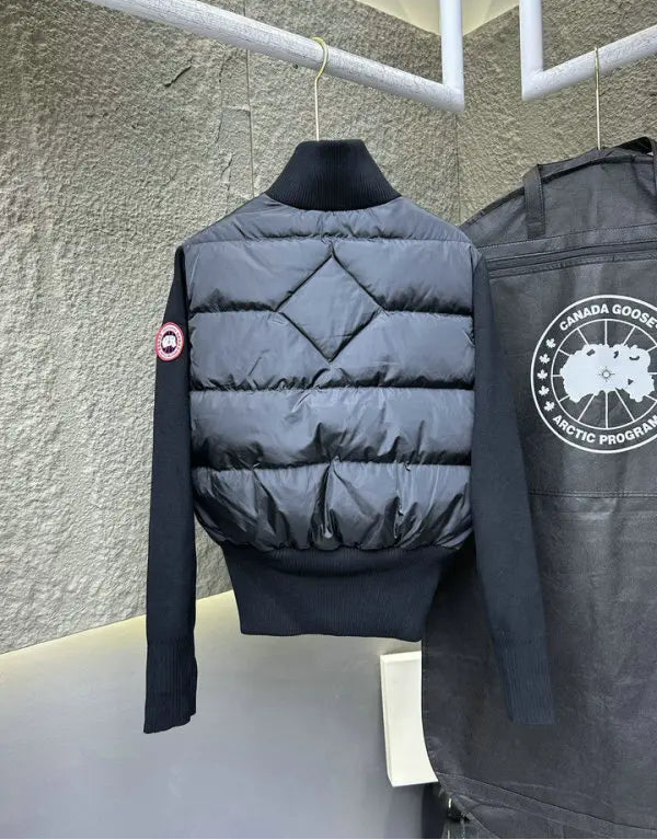QUILTED PANEL ZIP KNIT JACKET