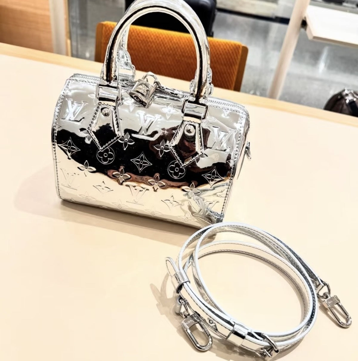 MINI METALLIC TOP HANDLE BAG