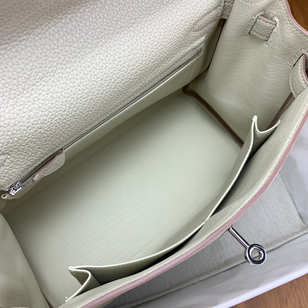 LUXURY CREAM LEATHER TOP HANDLE SHOULDER BAG