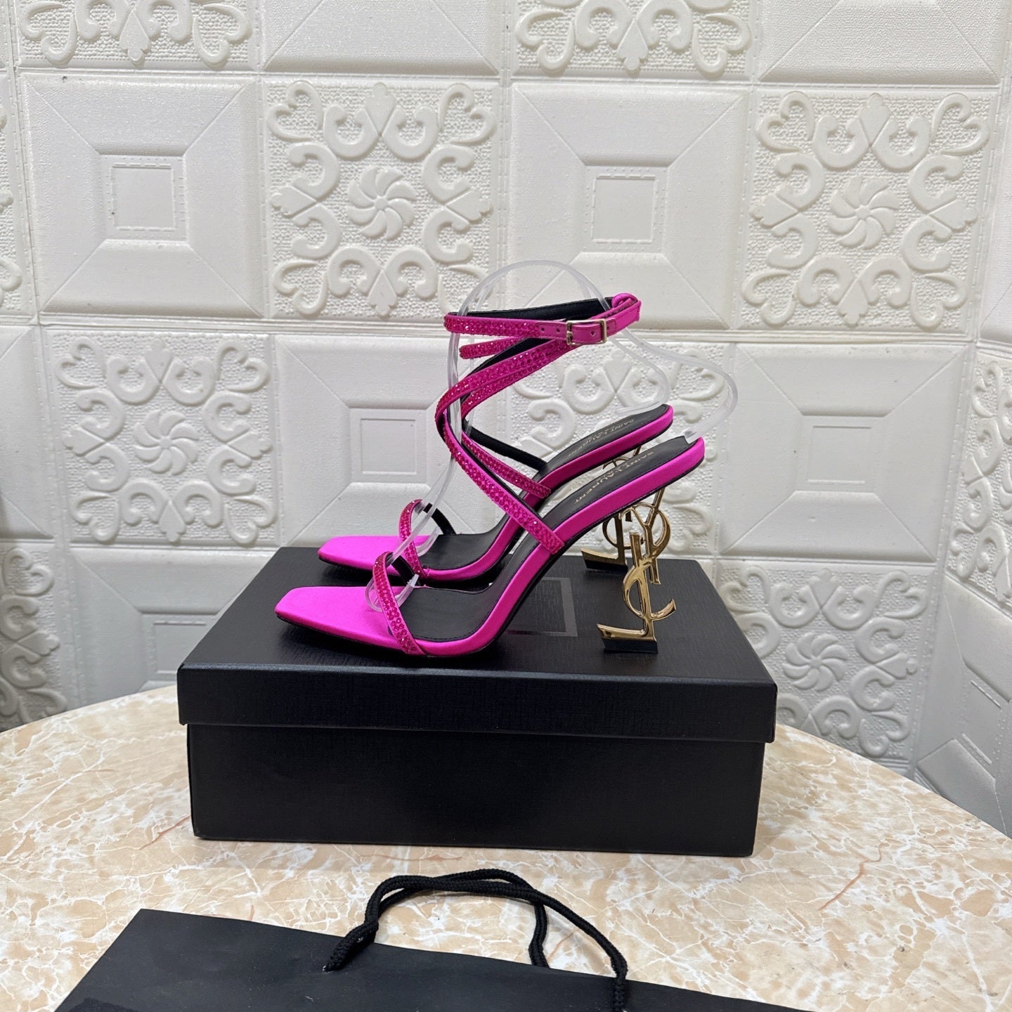 PINK STRAPPY HEEL SANDALS
