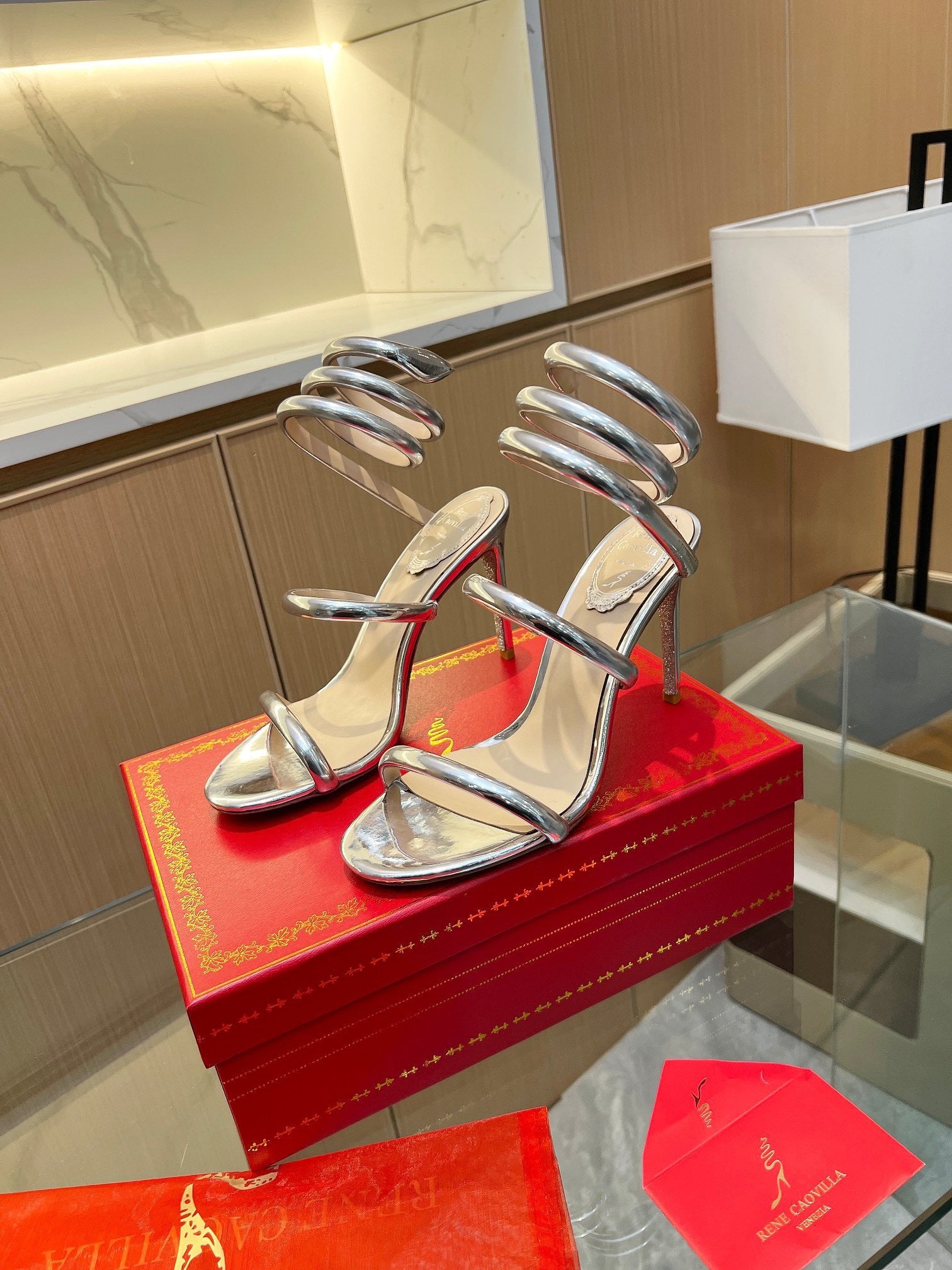 CHROME SPIRAL HEELS