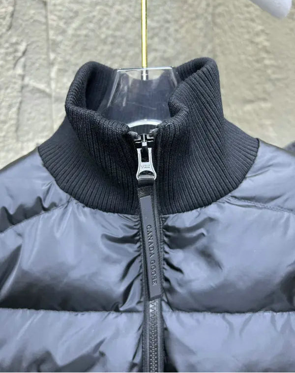 QUILTED PANEL ZIP KNIT JACKET