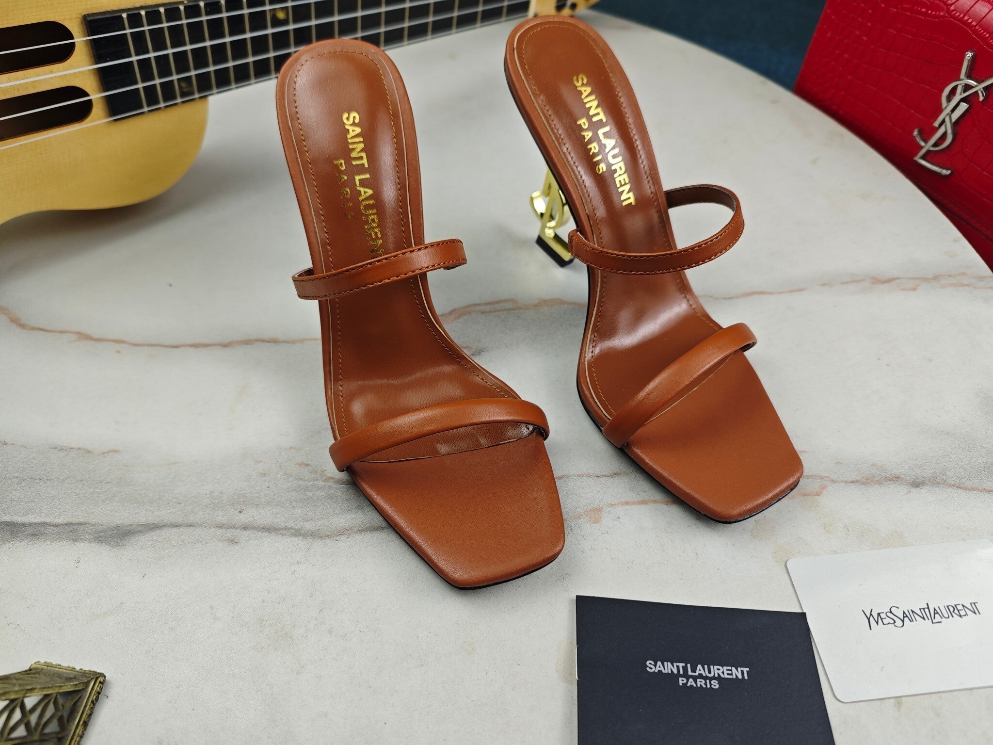 BROWN STRAPPY HIGH HEEL SANDALS