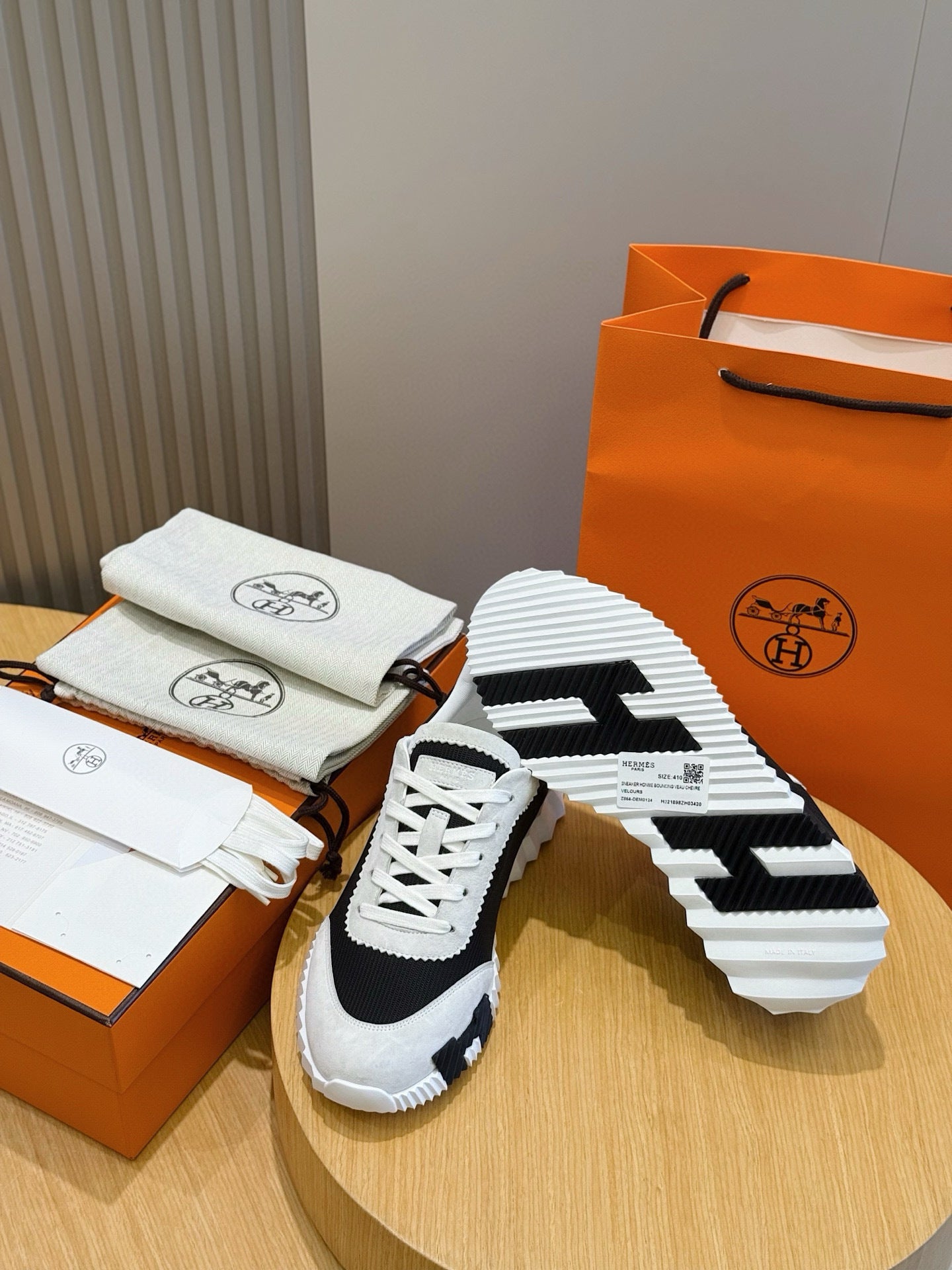 BLACK & WHITE TWO-TONE DESIGNER SNEAKERS