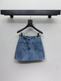 Women's Quilted Denim Mini Skirt