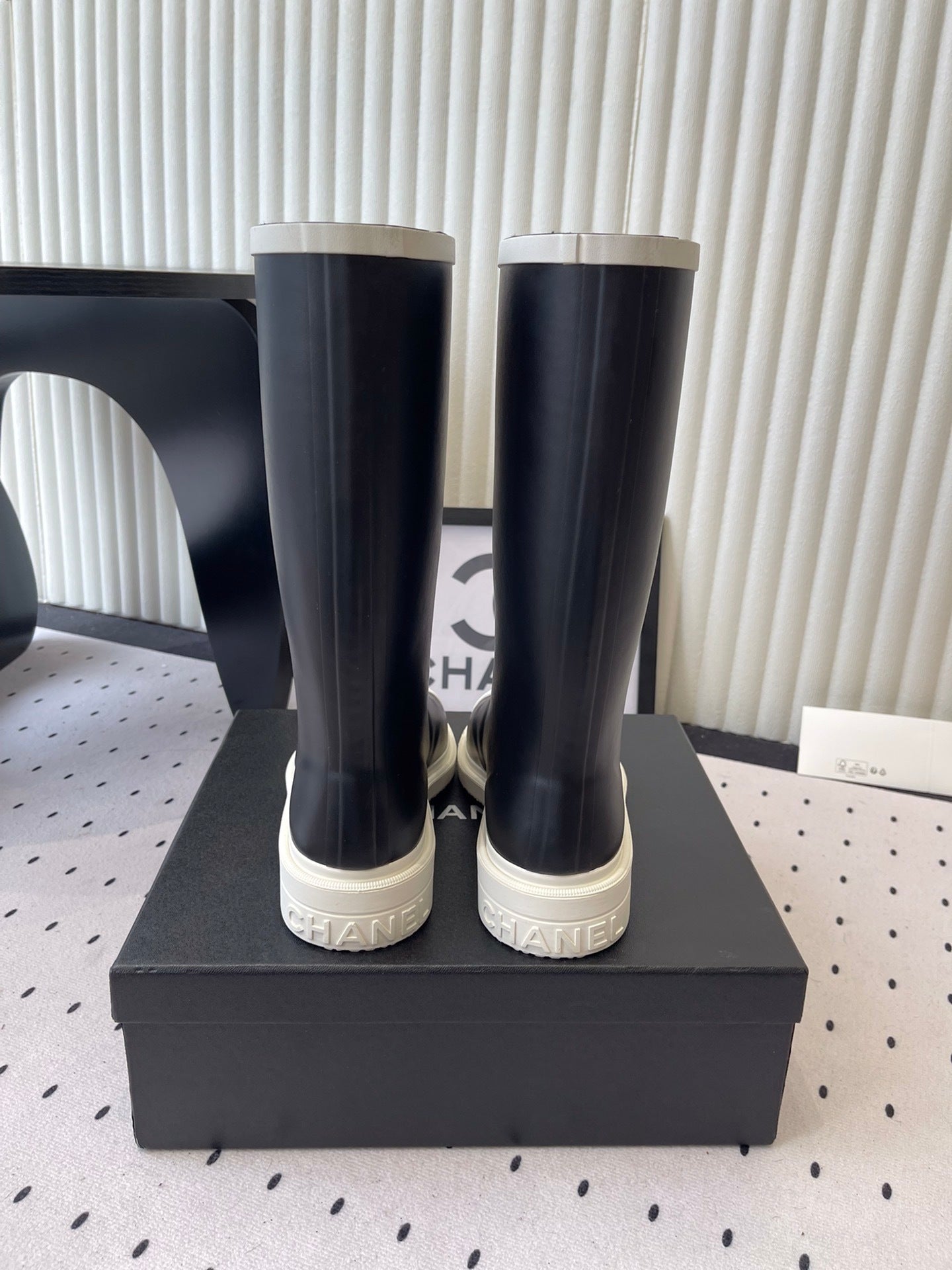 LOGO KNEE-HIGH RUBBER BOOTS