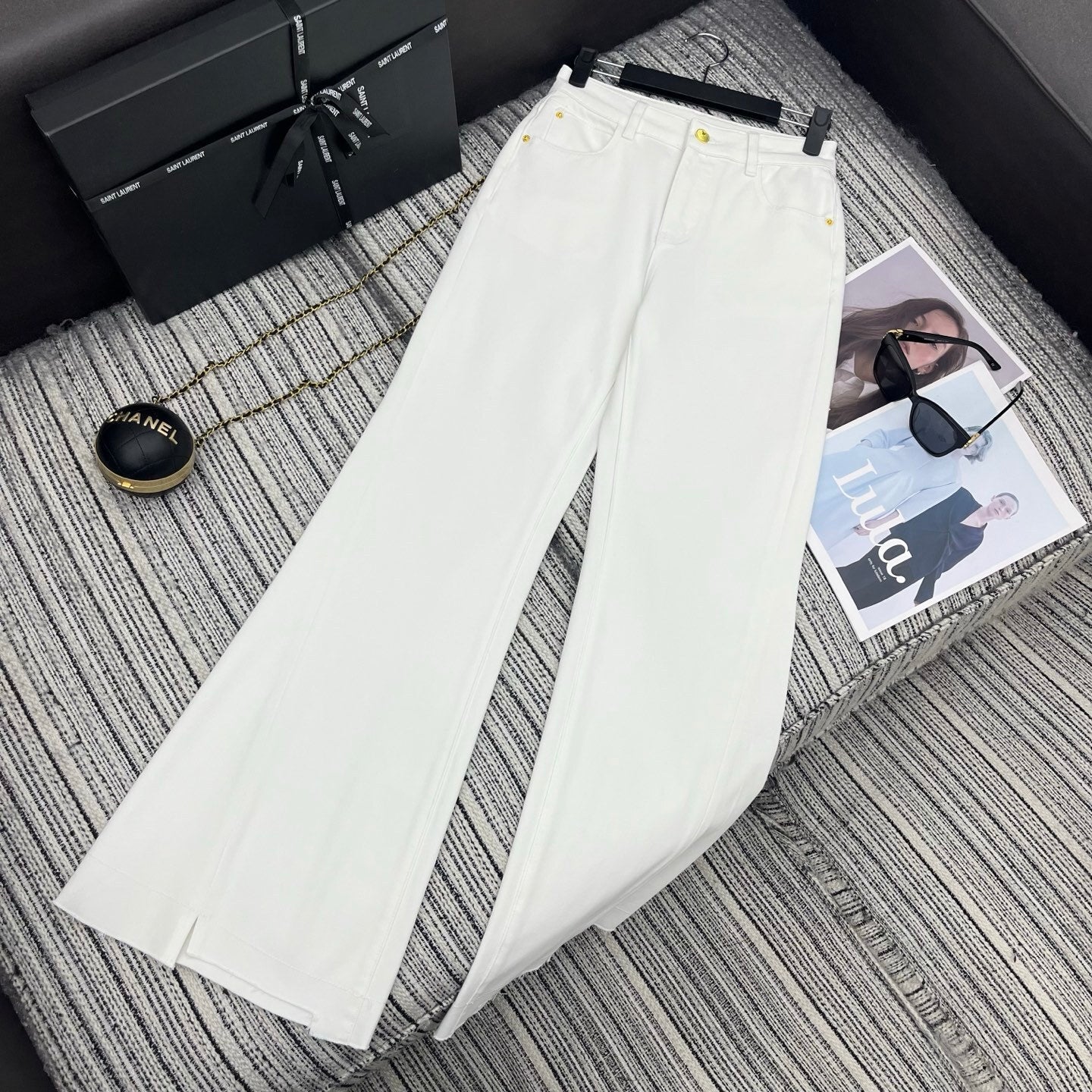 HIGH-WAIST WIDE-LEG TAILORED PANTS
