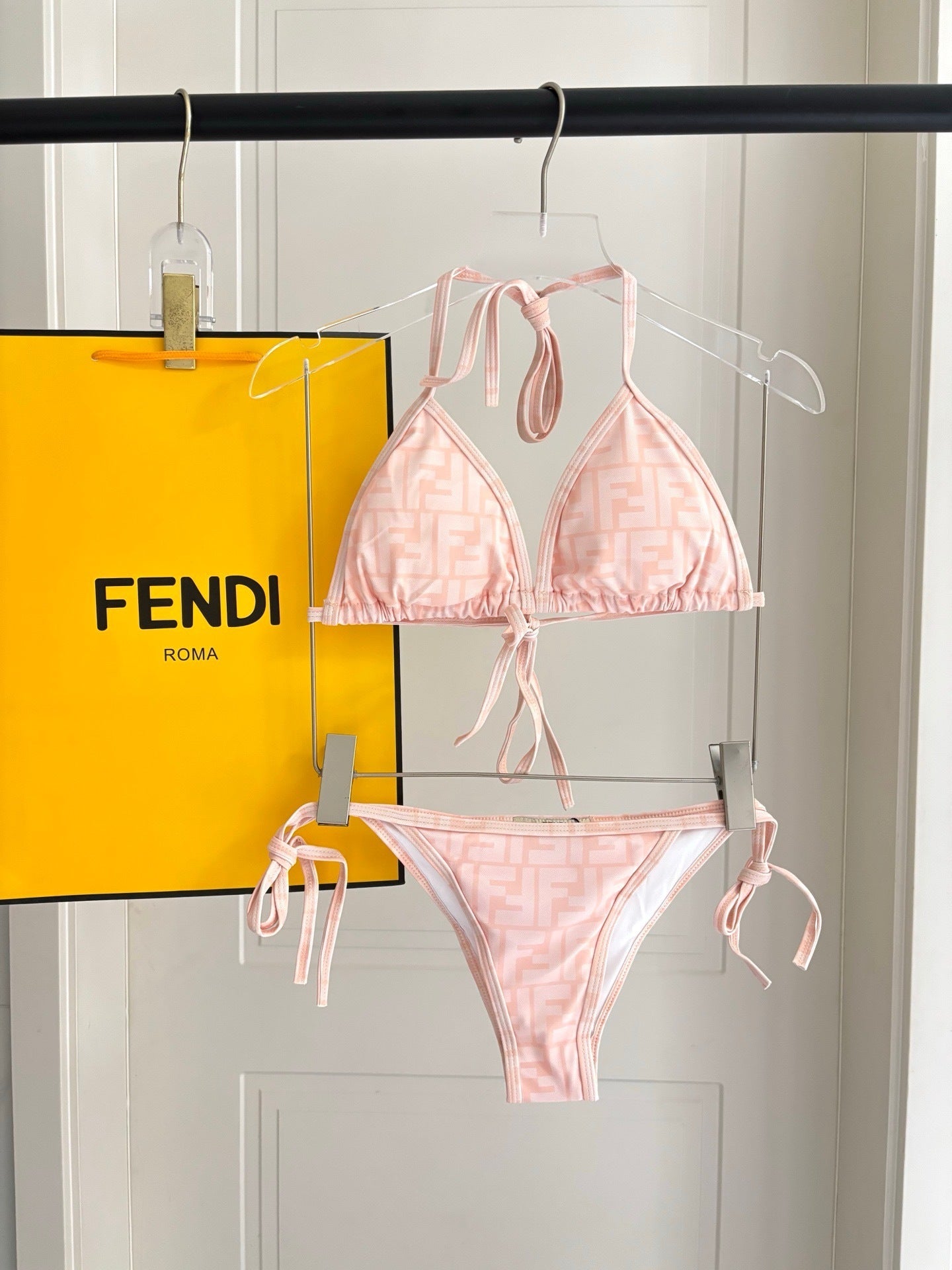 BLUSH MONOGRAM STRING BIKINI SET