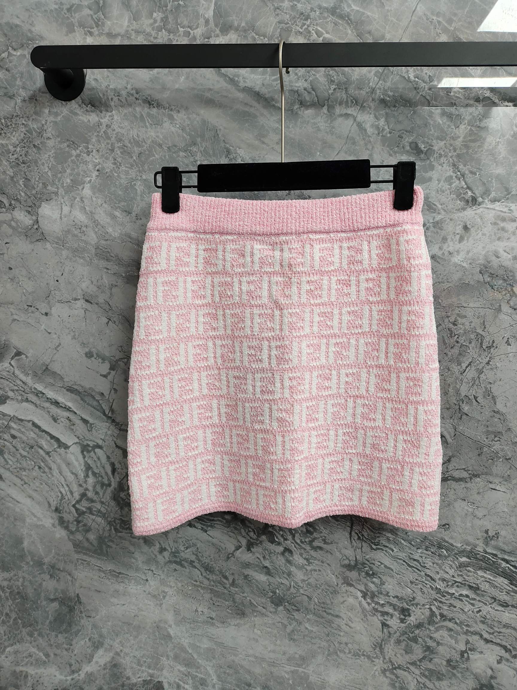 PINK MONOGRAM KNIT TWO-PIECE SET