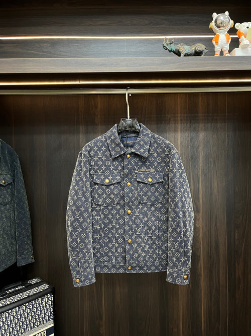 ALL-OVER PATTERN DENIM TRUCKER JACKET