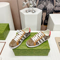 BEIGE STRIPE LOW-TOP SNEAKERS