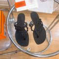 BLACK CHAIN STRAP SANDALS