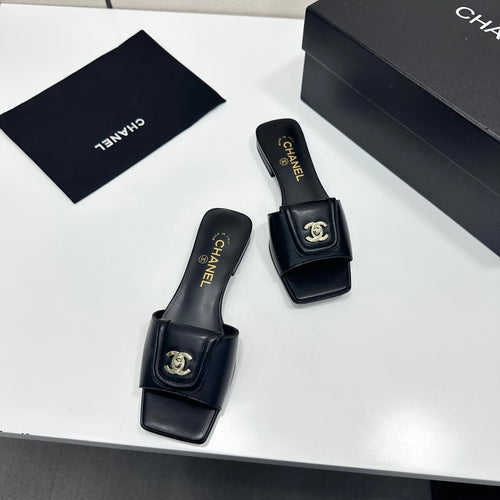 BLACK CLASSIC SLIDE SANDALS